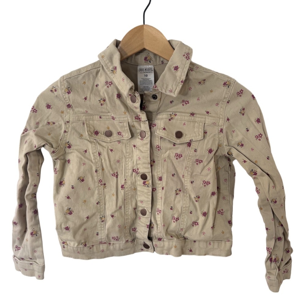 365 Kids from Garanimals Girls Floral Print Denim Jacket Size 10